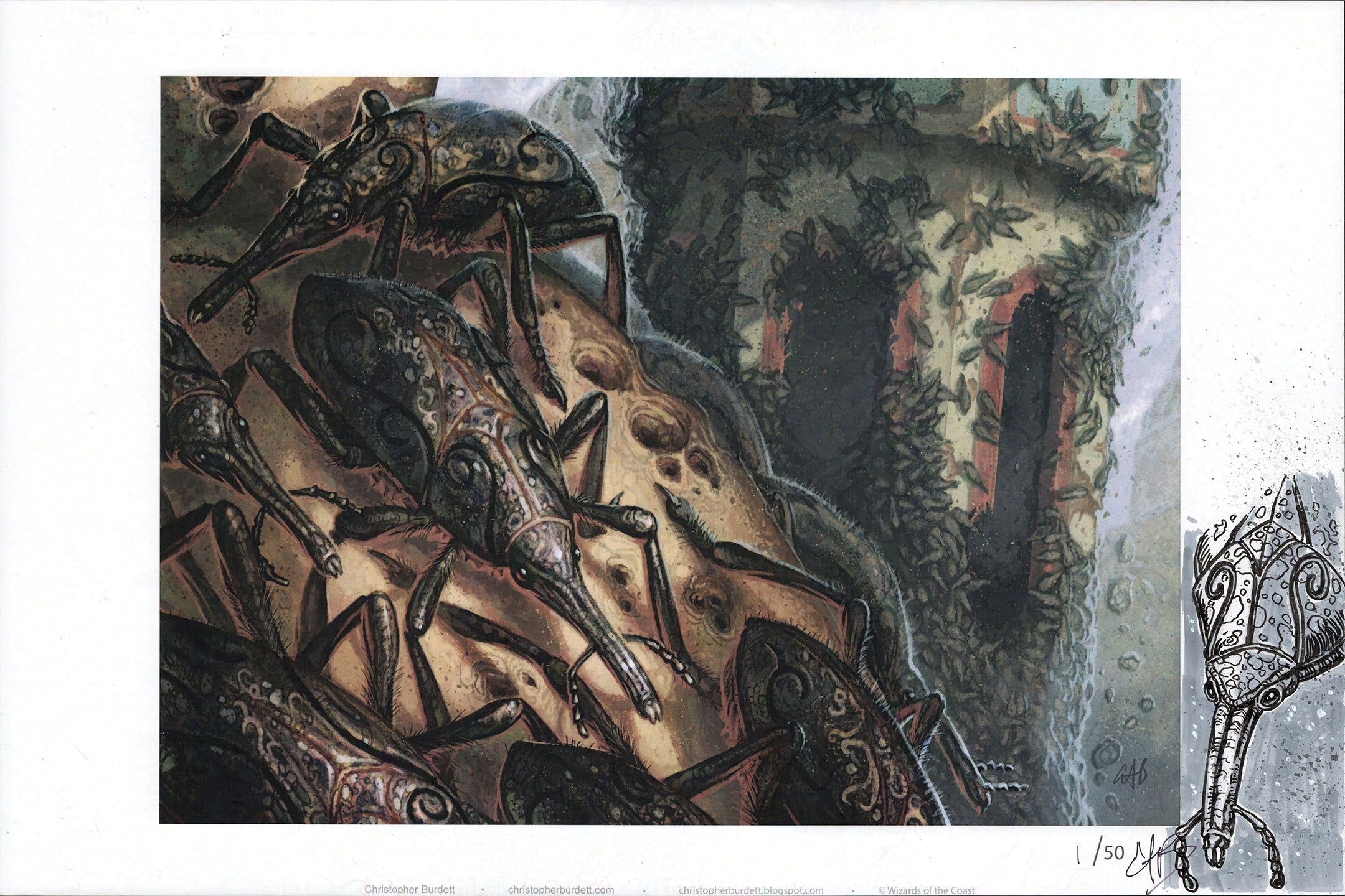 Fretwork Colony - Signed and Numbered Print with Original Drawing - #1 of 50