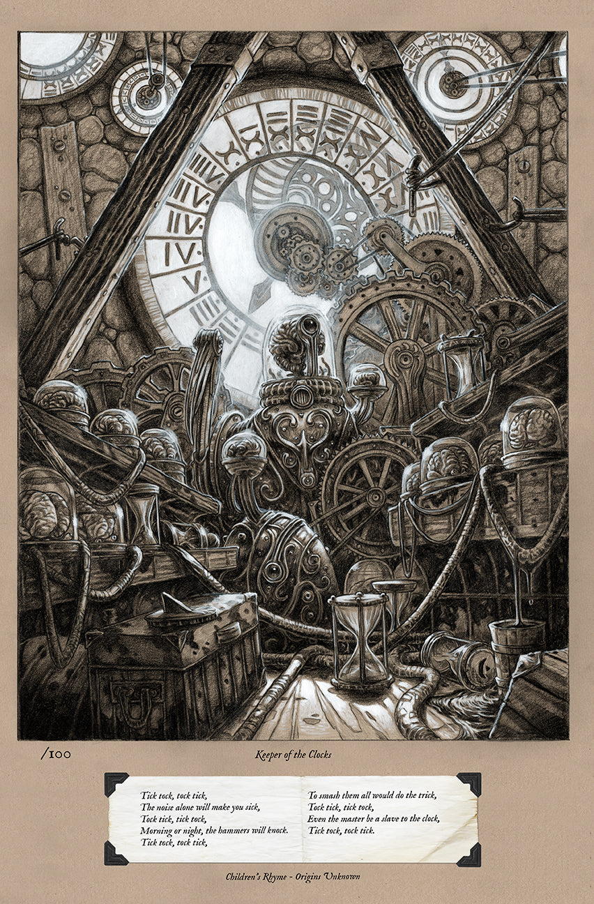 Keeper of the Clocks Fine Art Print - The Grand Bazaar of Ethra VanDalia