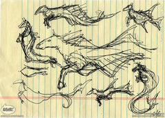 Breaching Hippocamp Concept Sketches - Magic the Gathering - Theros
