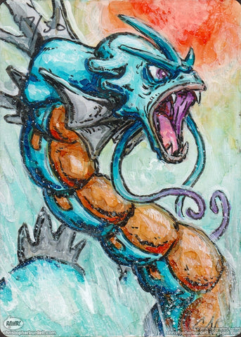 2 of 2 FINAL Breaching Hippocamp Artist Proof W/ COLOR ART - Magic the Gathering - Theros