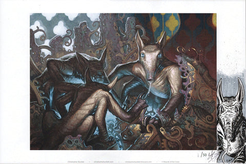 Salivating Gremlins - Signed and Numbered Print with Original Drawing - #1 of 50